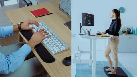 Alfombra ergonómica Fellowes en un espacio de trabajo moderno