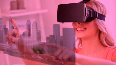 Gafas VR OIVO para Nintendo Switch en uso, ofreciendo experiencia de juego inmersiva