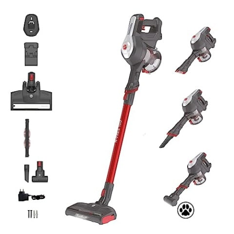 HOOVER Aspiradora Escoba Sin Cable Especial Mascotas, Depósito 0.9L, Posición Parking, Luz LED, Autonomía 40min - HF100