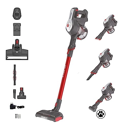 HOOVER Aspiradora Escoba Sin Cable Especial Mascotas, Depósito 0.9L, Posición Parking, Luz LED, Autonomía 40min - HF100